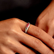 Load image into Gallery viewer, Small Oval Ashes Resin Ring - Silver
