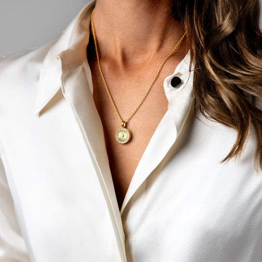 Sunbeam Crystal Halo Locket  - Gold