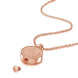 Sunbeam Crystal Halo Round Urn - Rose Gold