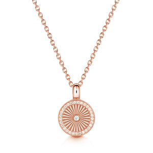 Sunbeam Crystal Halo Round Urn - Rose Gold