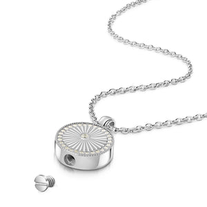 Sunbeam Crystal Halo Round Urn - Silver