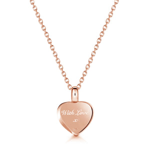 Sunbeam Crystal Heart Urn - Rose Gold