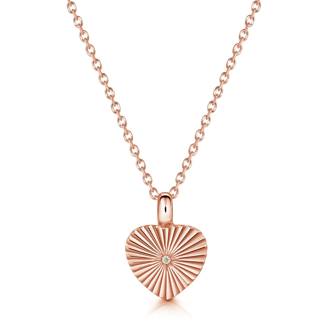 Sunbeam Crystal Heart Urn - Rose Gold