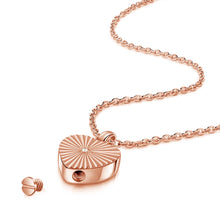Load image into Gallery viewer, Sunbeam Crystal Heart Urn - Rose Gold
