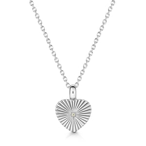 Sunbeam Crystal Heart Urn - Silver