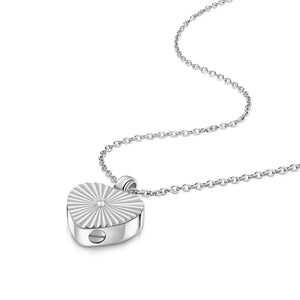 Sunbeam Crystal Heart Urn - Silver