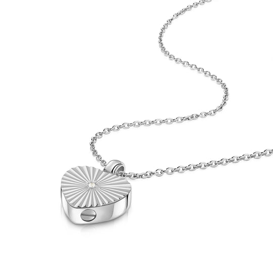 Sunbeam Crystal Heart Urn - Silver