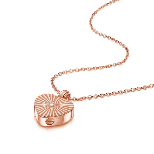 Sunbeam Crystal Heart Urn - Rose Gold
