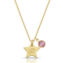 Load image into Gallery viewer, Swarovski® Birthstone Star Necklace – Gold
