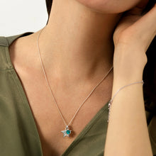 Load image into Gallery viewer, Swarovski® Birthstone Star Necklace – Silver

