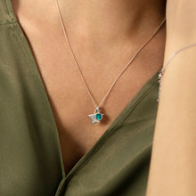 Load image into Gallery viewer, Swarovski® Birthstone Star Necklace – Silver
