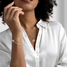 Load image into Gallery viewer, Swarovski® Birthstone Disc Necklace – Silver
