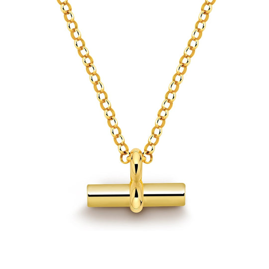 T Bar Urn Necklace Gold
