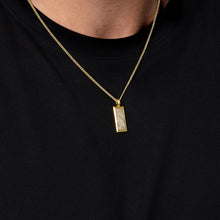 Load image into Gallery viewer, Fingerprint Tall Ingot Tag Men’s Necklace - Gold
