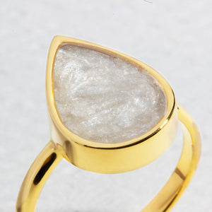 Teardrop Ashes Resin Ring - Gold