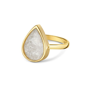 Teardrop Ashes Resin Ring - Gold