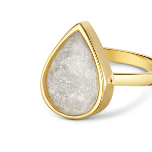 Teardrop Ashes Resin Ring - Gold