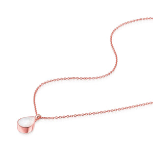 Teardrop Mother of Pearl Ashes Urn Necklace - Rose Gold