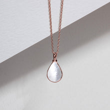 Load image into Gallery viewer, Teardrop Mother of Pearl Ashes Urn Necklace - Rose Gold
