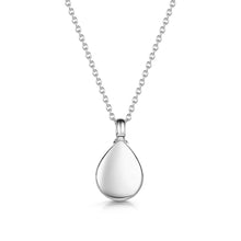 Load image into Gallery viewer, Diamond Set Teardrop Urn Ashes Necklace – Silver
