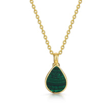 Load image into Gallery viewer, Teardrop Malachite Ashes Urn Necklace - Gold
