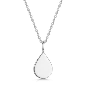 Teardrop Ashes Resin Pendant - Silver