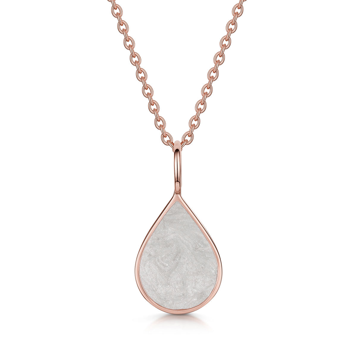 Teardrop Ashes Resin Pendant Rose Gold