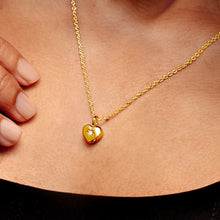 Load image into Gallery viewer, Tiny Crystal Heart Urn Ashes Necklace – Gold
