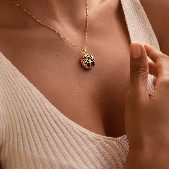 Tree of Life Locket - Solid 14k Gold