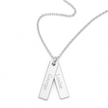 Load image into Gallery viewer, Twin Tag Personalised Necklace - Silver

