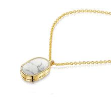 Load image into Gallery viewer, Small Howlite Dog Tag Locket - Gold
