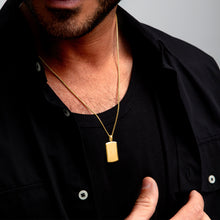 Load image into Gallery viewer, Wide Ingot Men's Handwriting Necklace - Gold
