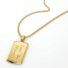 Load image into Gallery viewer, Wide Ingot Men's Handwriting Necklace - Gold
