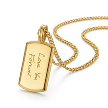 Load image into Gallery viewer, Wide Ingot Men's Handwriting Necklace - Gold
