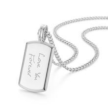 Load image into Gallery viewer, Wide Ingot Men's Handwriting Necklace - Silver
