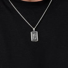 Load image into Gallery viewer, Fingerprint Wide Ingot Men's Necklace - Silver
