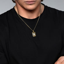 Load image into Gallery viewer, Fingerprint Wide Ingot Men's Necklace - Gold
