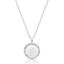 Load image into Gallery viewer, Wreath Framed Initial Necklace - Silver
