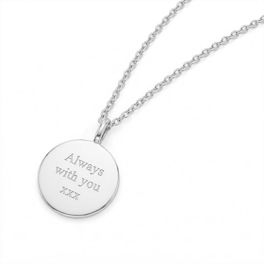 Wreath Framed Initial Necklace - Silver