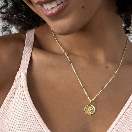 Zodiac Icon Necklace – Gold