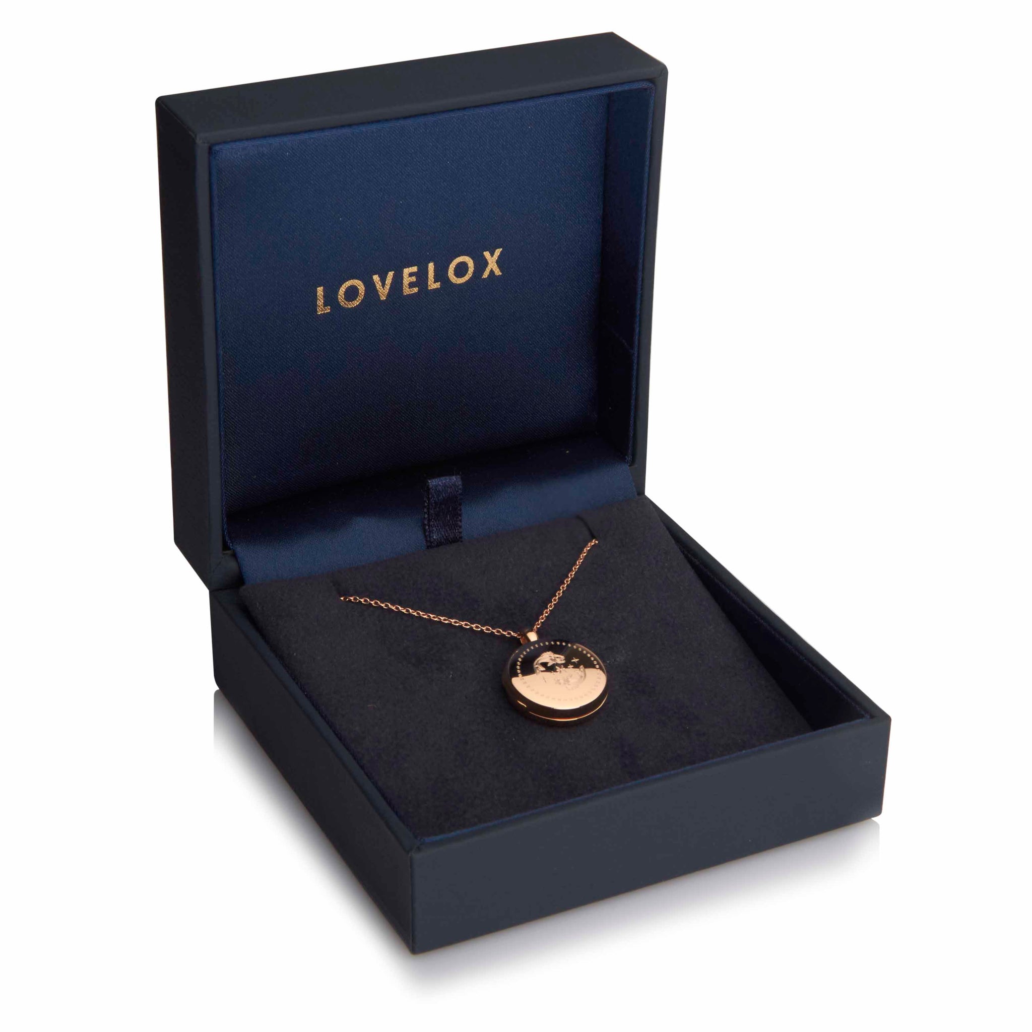 Zodiac Round Locket – Rose Gold – LOVELOX