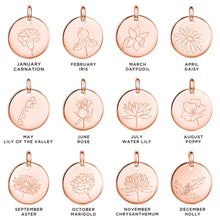 Load image into Gallery viewer, Birth Flower Personalised Necklace – Rose Gold
