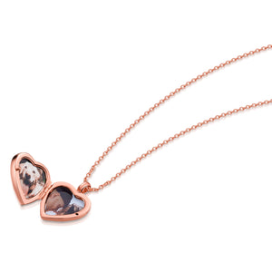 Malachite Personalised Heart Locket – Rose Gold