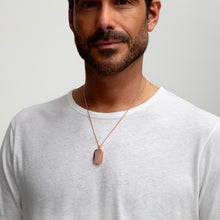 Load image into Gallery viewer, Men's Rose Gold Oval Tag Locket
