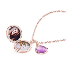 Load image into Gallery viewer, Round Birthstone Personalised Locket – Rose Gold
