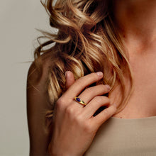 Load image into Gallery viewer, Small Oval Ashes Resin Ring - Gold
