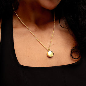 Small Round Urn Ashes Necklace – Gold
