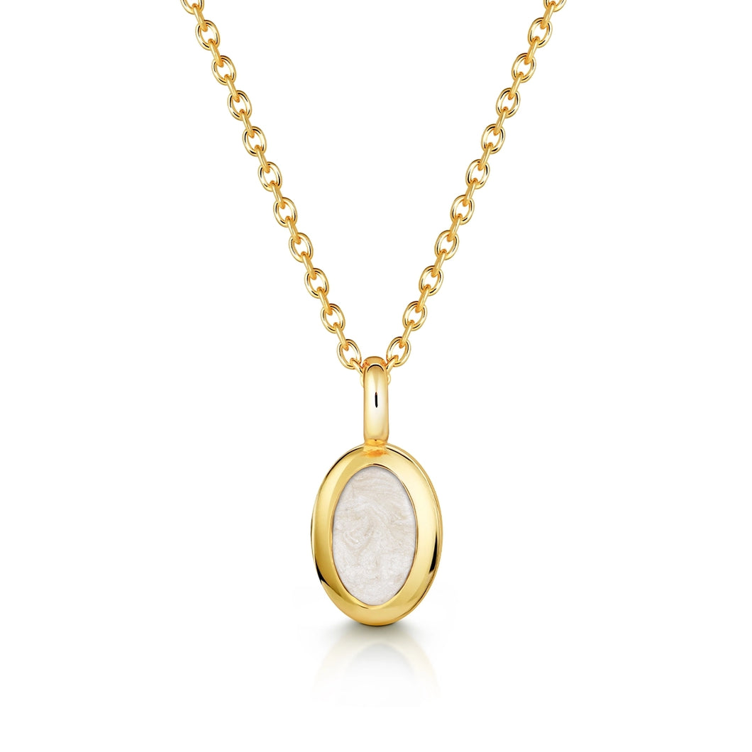 Little Oval Ashes Resin Necklace - Gold