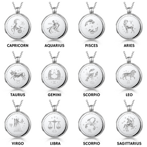 Zodiac Round Locket – Silver
