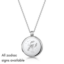 Load image into Gallery viewer, Zodiac Round Locket – Silver
